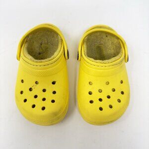 Crocs Kids Classic Lined Clogs Kids' 08 Slippers Fuzzy‎ Slippers Yellow Lemon C8